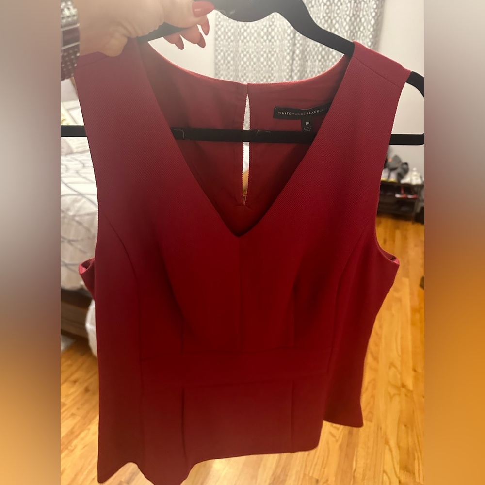 Red sleeveless top good condition sz 10